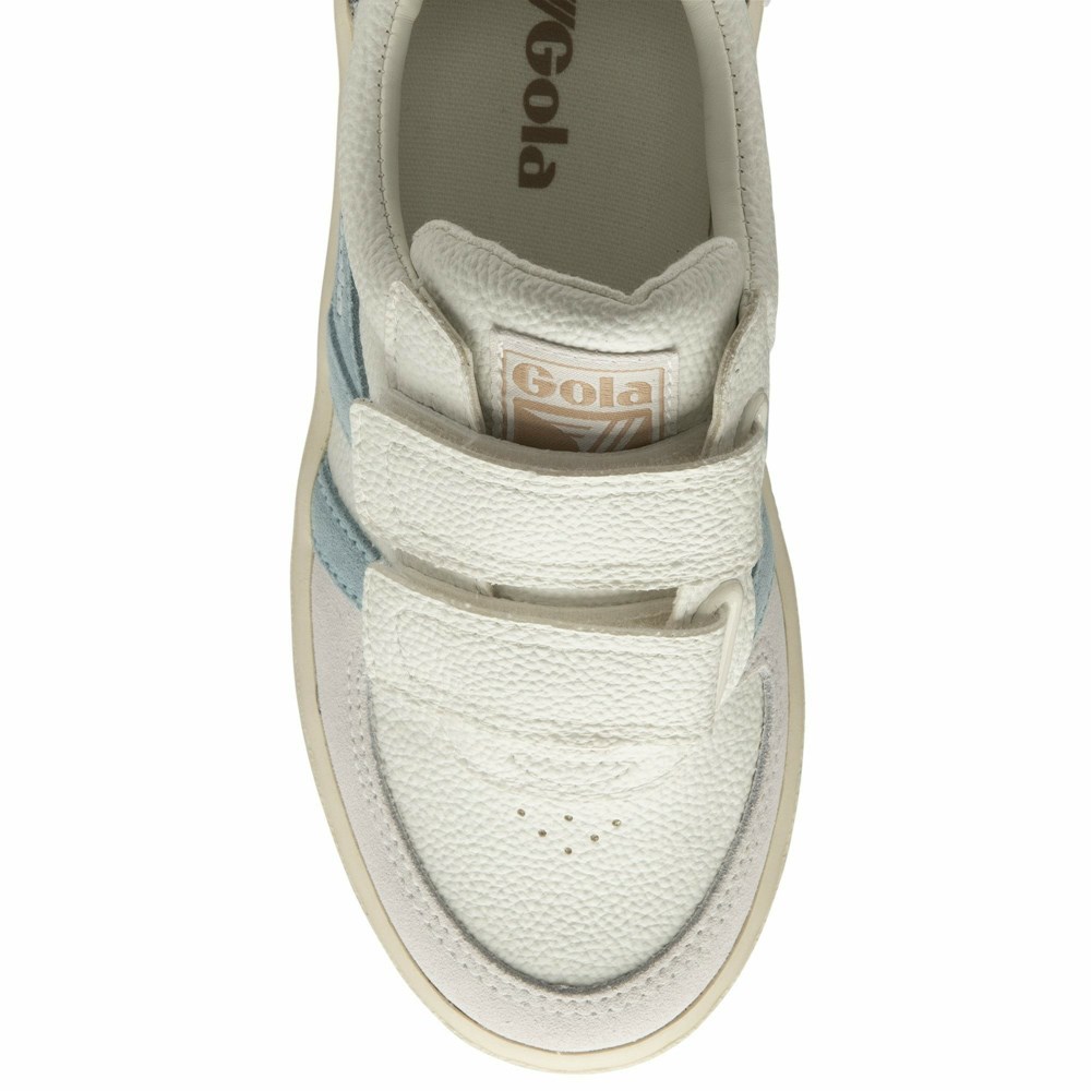 Gola Classics Grandslam Trident Strap Kids' Sneakers White / Blue | MOJDKS830