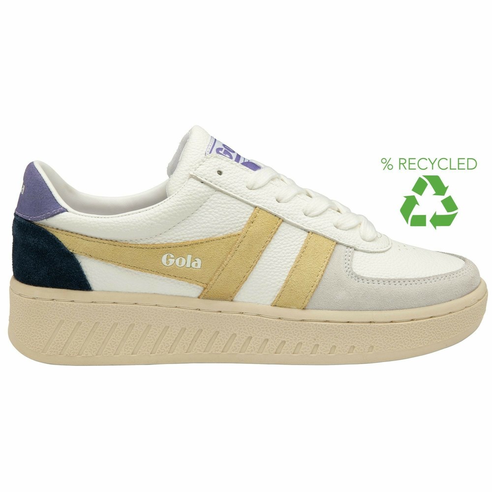 Gola Classics Grandslam Trident Women Sneakers White / Lemon / Lavender | ERAFZH264