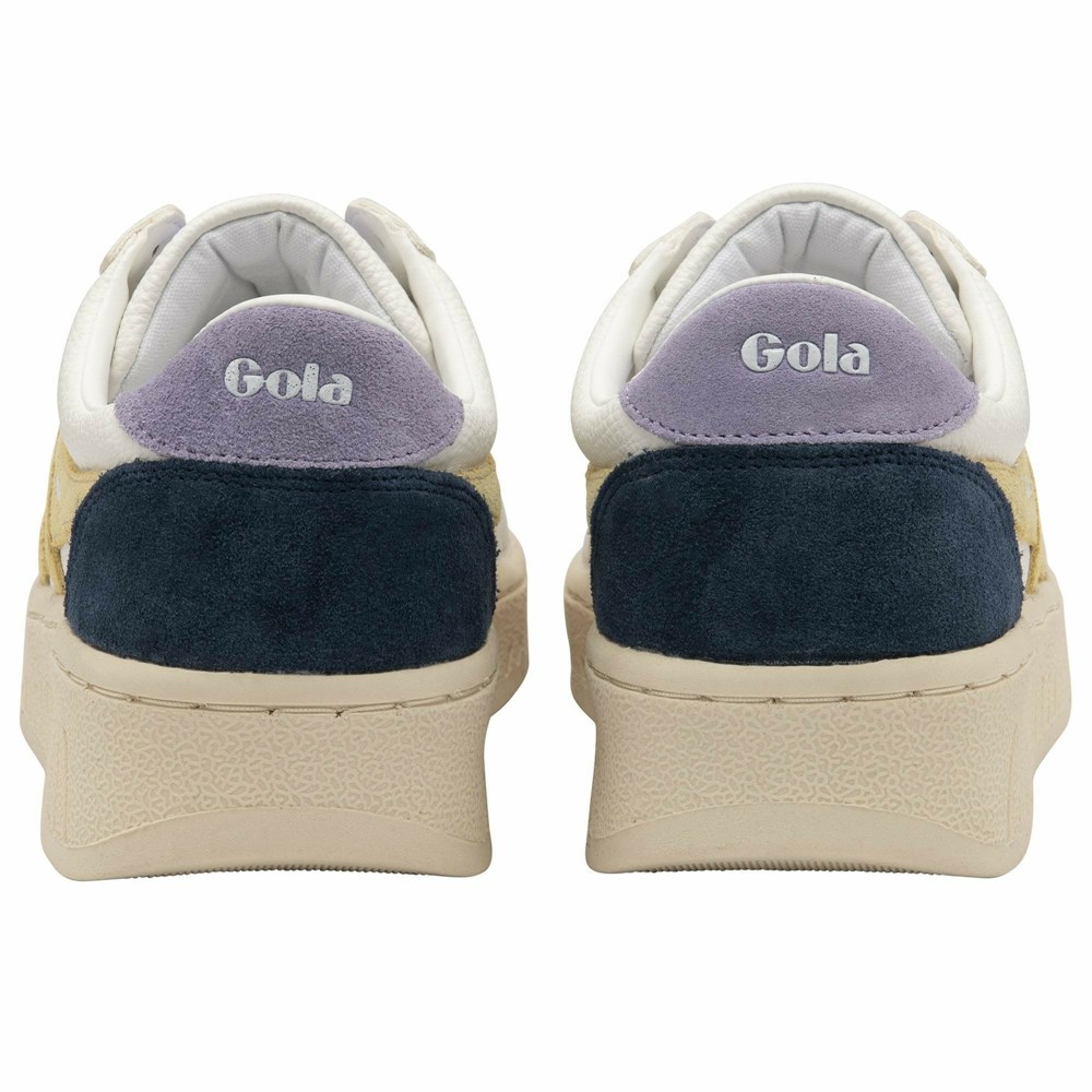 Gola Classics Grandslam Trident Women Sneakers White / Lemon / Lavender | ERAFZH264