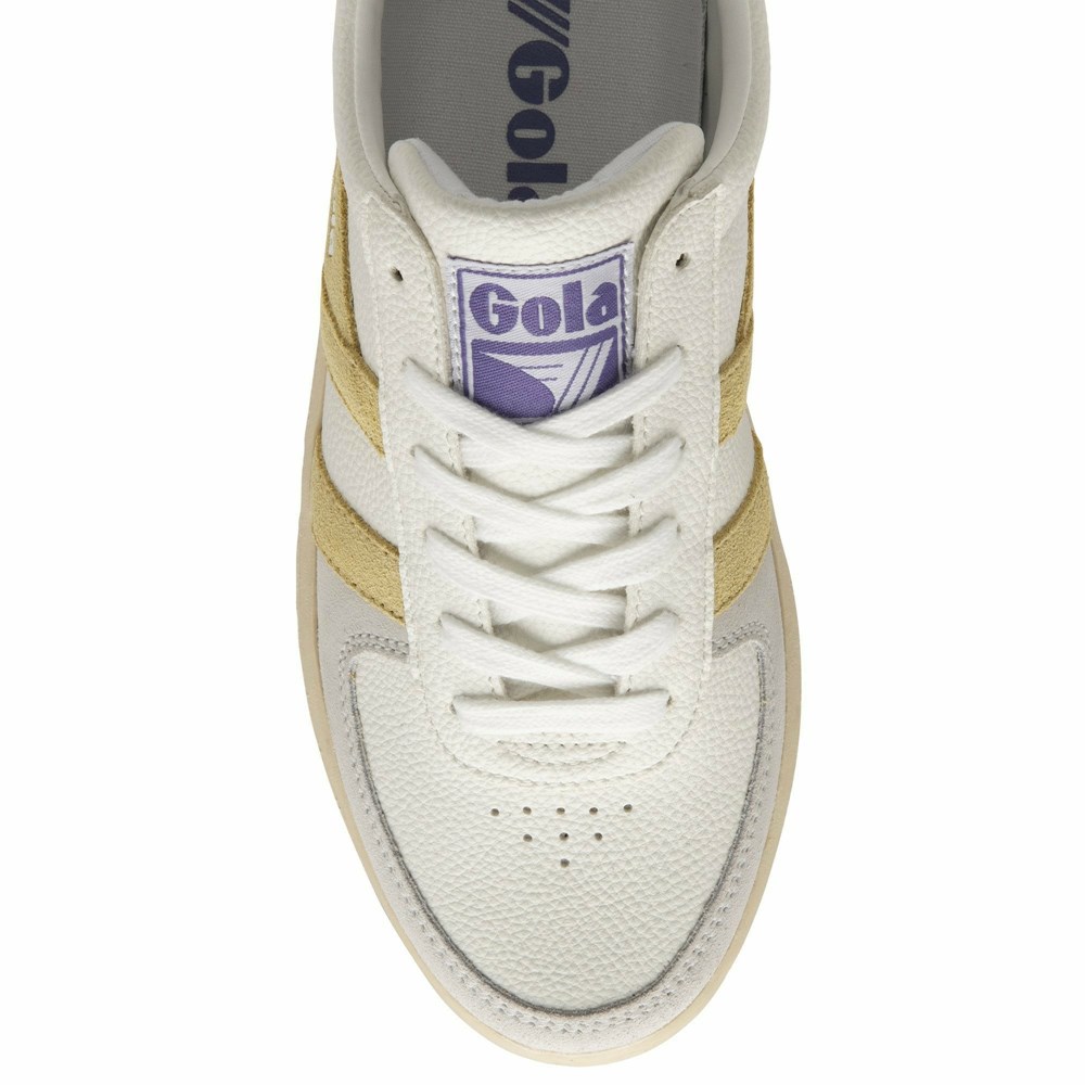 Gola Classics Grandslam Trident Women Sneakers White / Lemon / Lavender | ERAFZH264