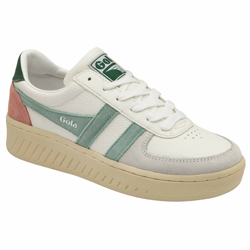 Gola Classics Grandslam Trident Women Sneakers White / Green White | XKMRCE547