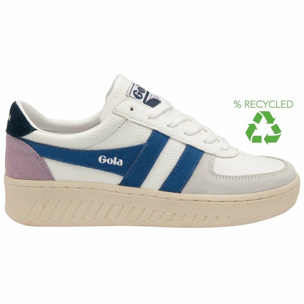 Gola Classics Grandslam Trident Women Sneakers White / Blue / Navy | UEQTJA763