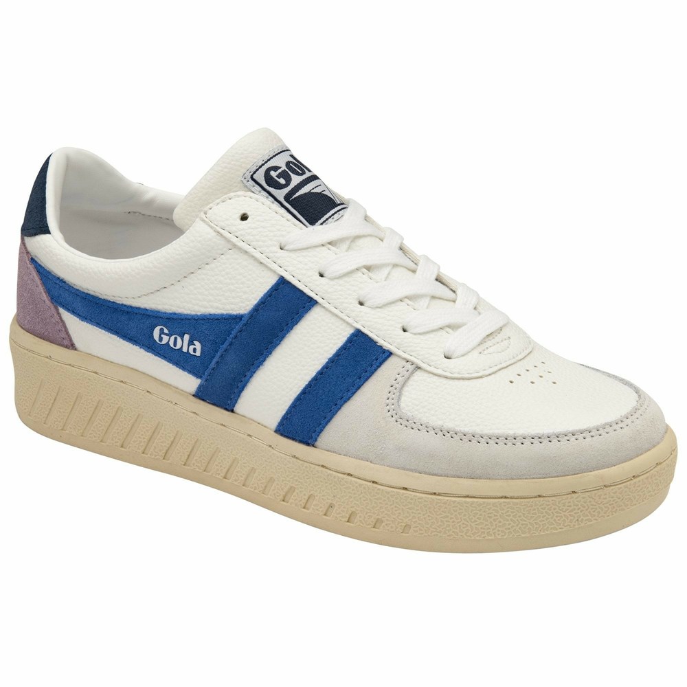 Gola Classics Grandslam Trident Women Sneakers White / Blue / Navy | UEQTJA763