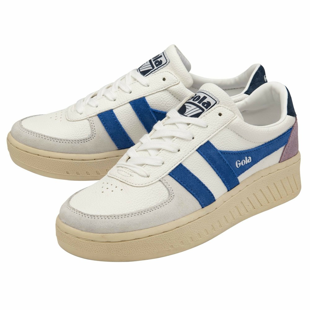 Gola Classics Grandslam Trident Women Sneakers White / Blue / Navy | UEQTJA763