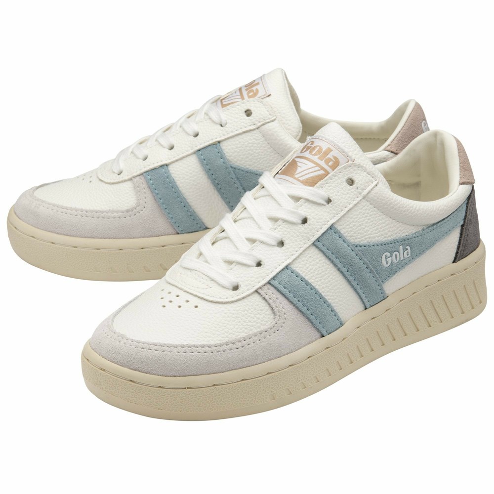 Gola Classics Grandslam Trident Women Sneakers White / Blue | JTLZDY479