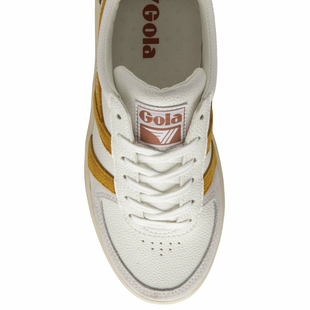 Gola Classics Grandslam Trident Women Sneakers White / Orange / Orange Brown | MVXBES240