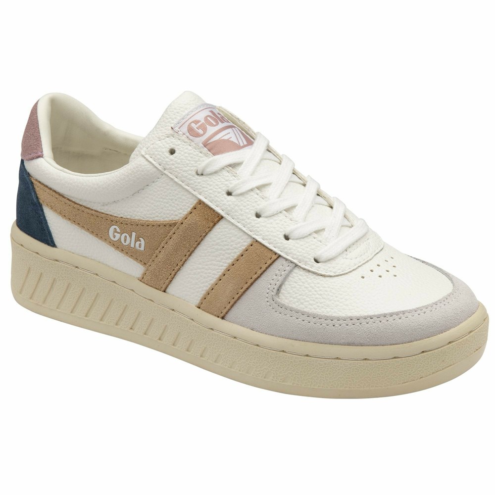 Gola Classics Grandslam Trident Women Sneakers White / Pink | DLUKRW946