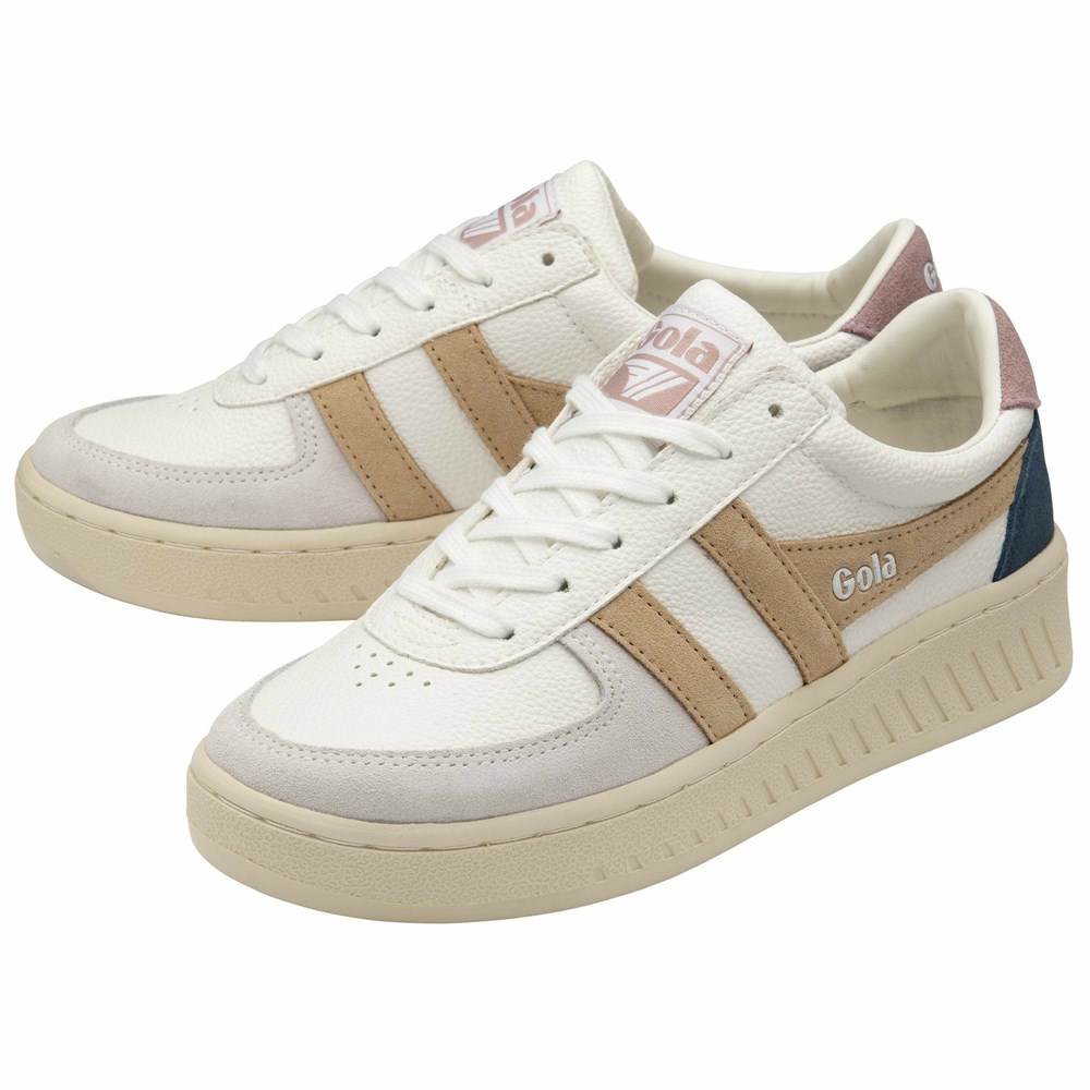 Gola Classics Grandslam Trident Women Sneakers White / Pink | DLUKRW946