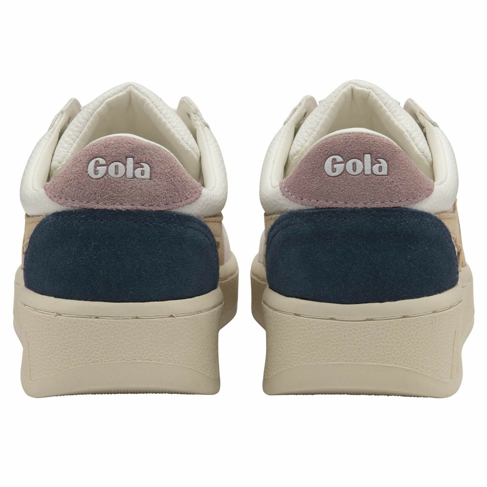 Gola Classics Grandslam Trident Women Sneakers White / Pink | DLUKRW946