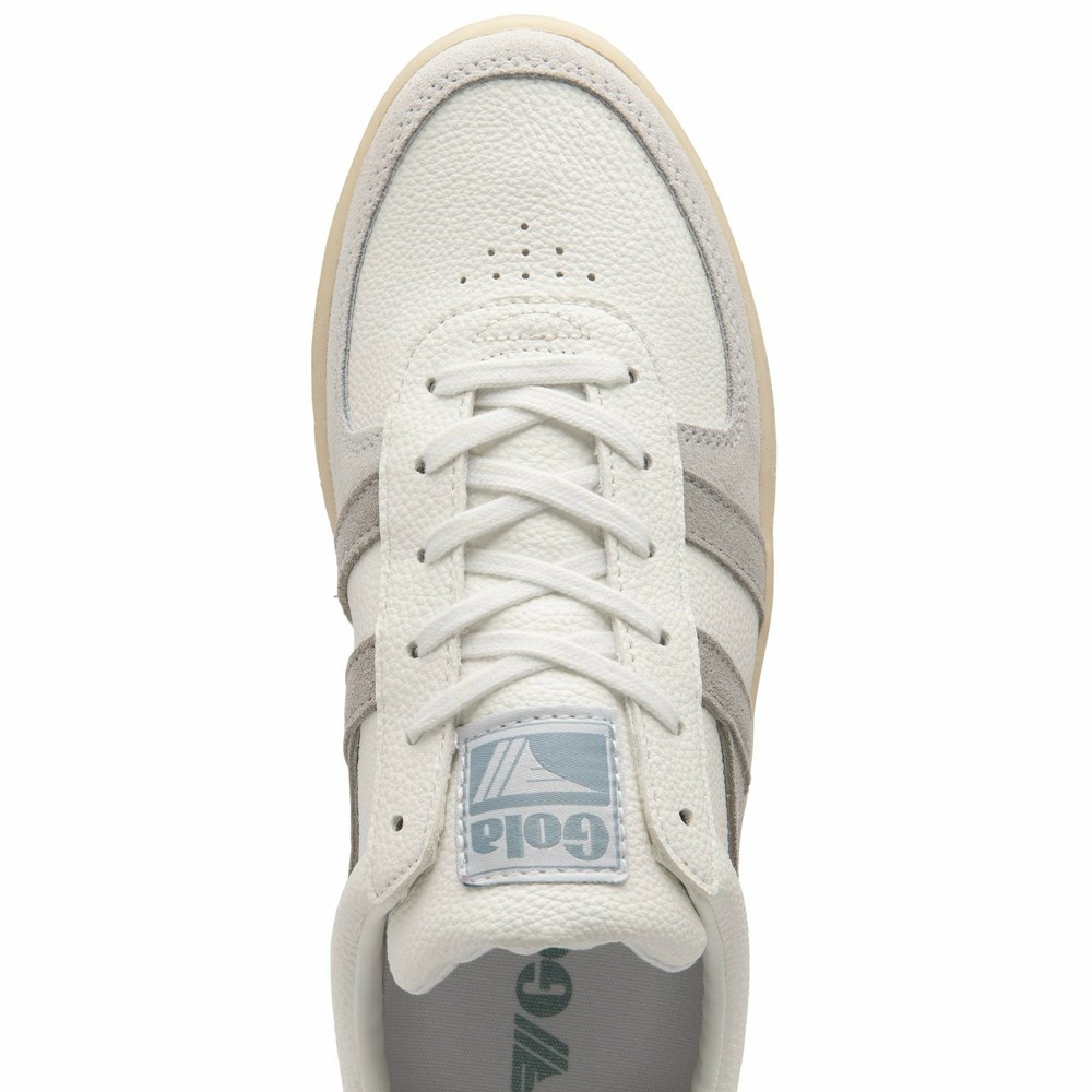 Gola Classics Grandslam Trident Women Sneakers White / Light Grey / Green White | ZEYWNH921