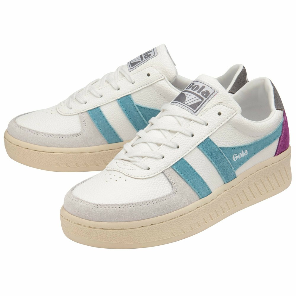 Gola Classics Grandslam Trident Women Sneakers White / Grey | EJBHKX183