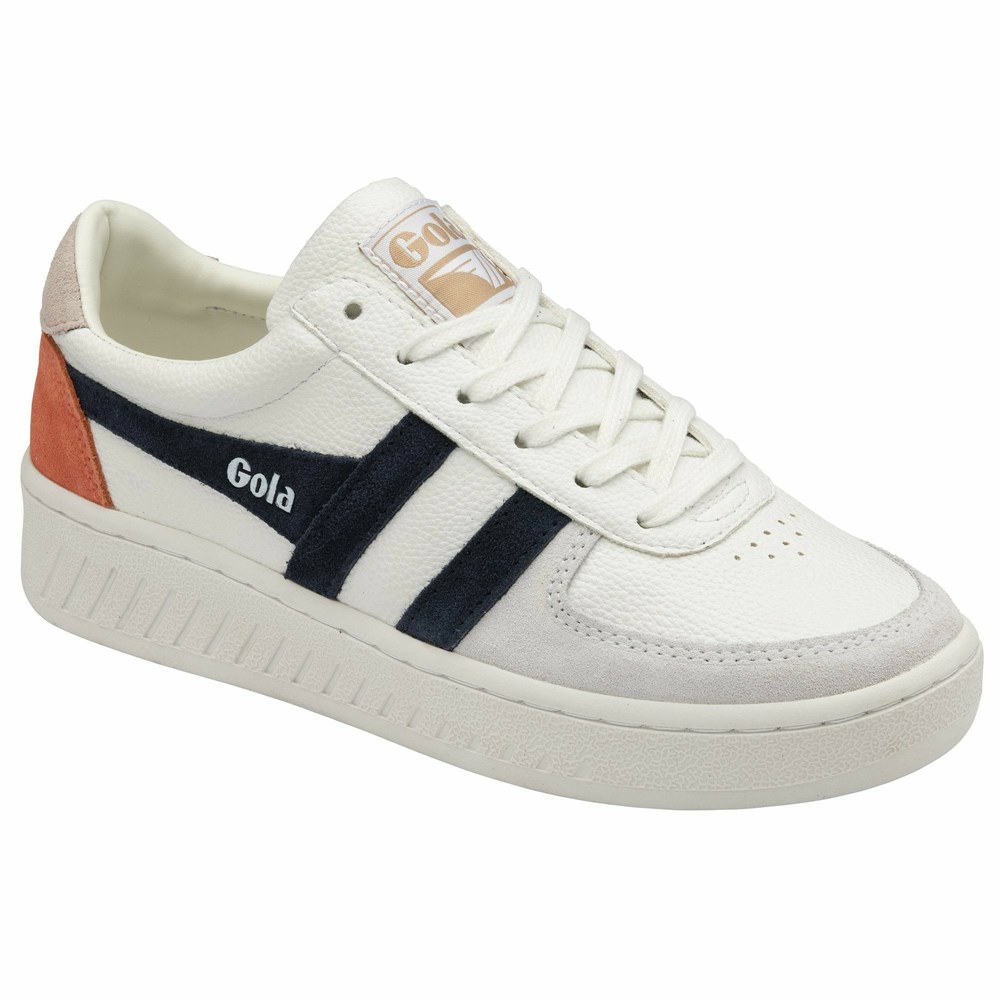 Gola Classics Grandslam Trident Women Sneakers White / Navy | UYIOMF207