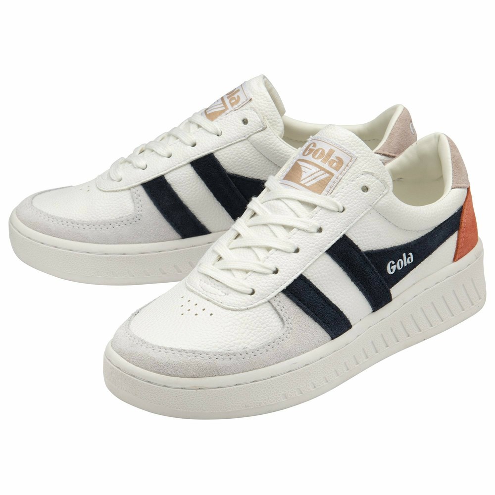 Gola Classics Grandslam Trident Women Sneakers White / Navy | UYIOMF207