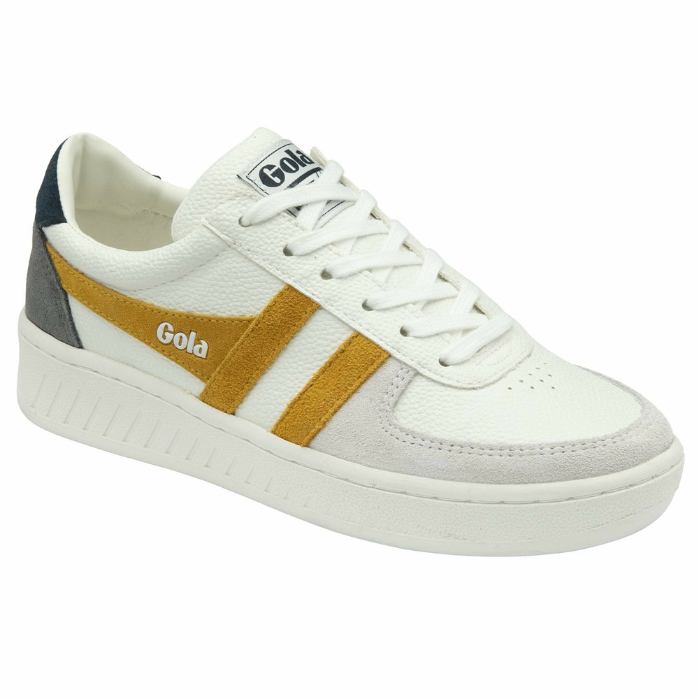 Gola Classics Grandslam Trident Women Sneakers White / Orange / Navy | HIPOAZ784