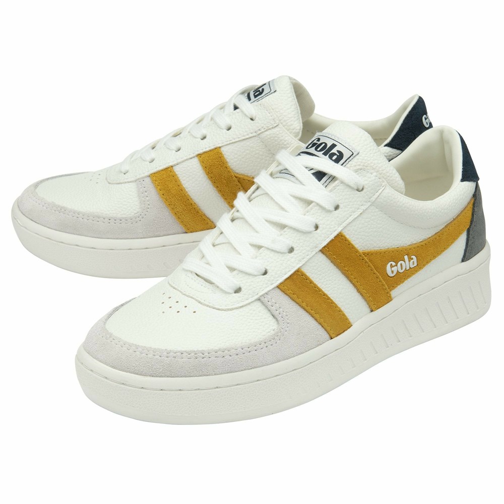 Gola Classics Grandslam Trident Women Sneakers White / Orange / Navy | HIPOAZ784