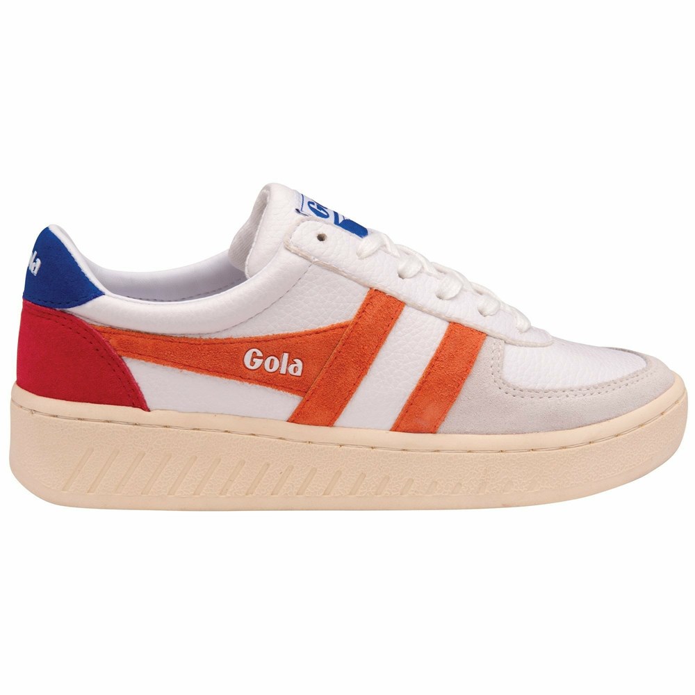 Gola Classics Grandslam Trident Women Sneakers White / Coral / Blue | RBIZNW610