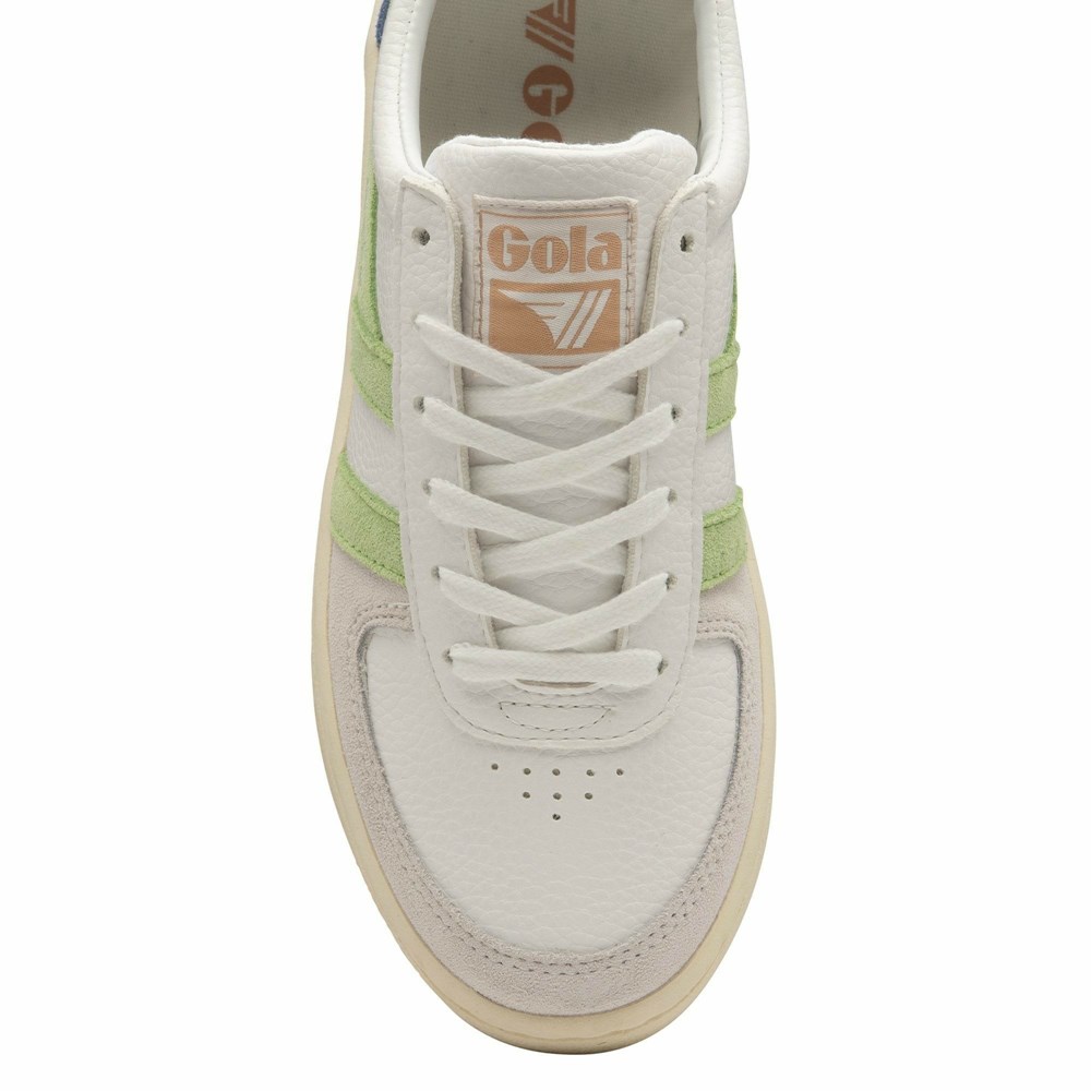 Gola Classics Grandslam Trident Women Sneakers White / Green / Pink | ILKOVF572