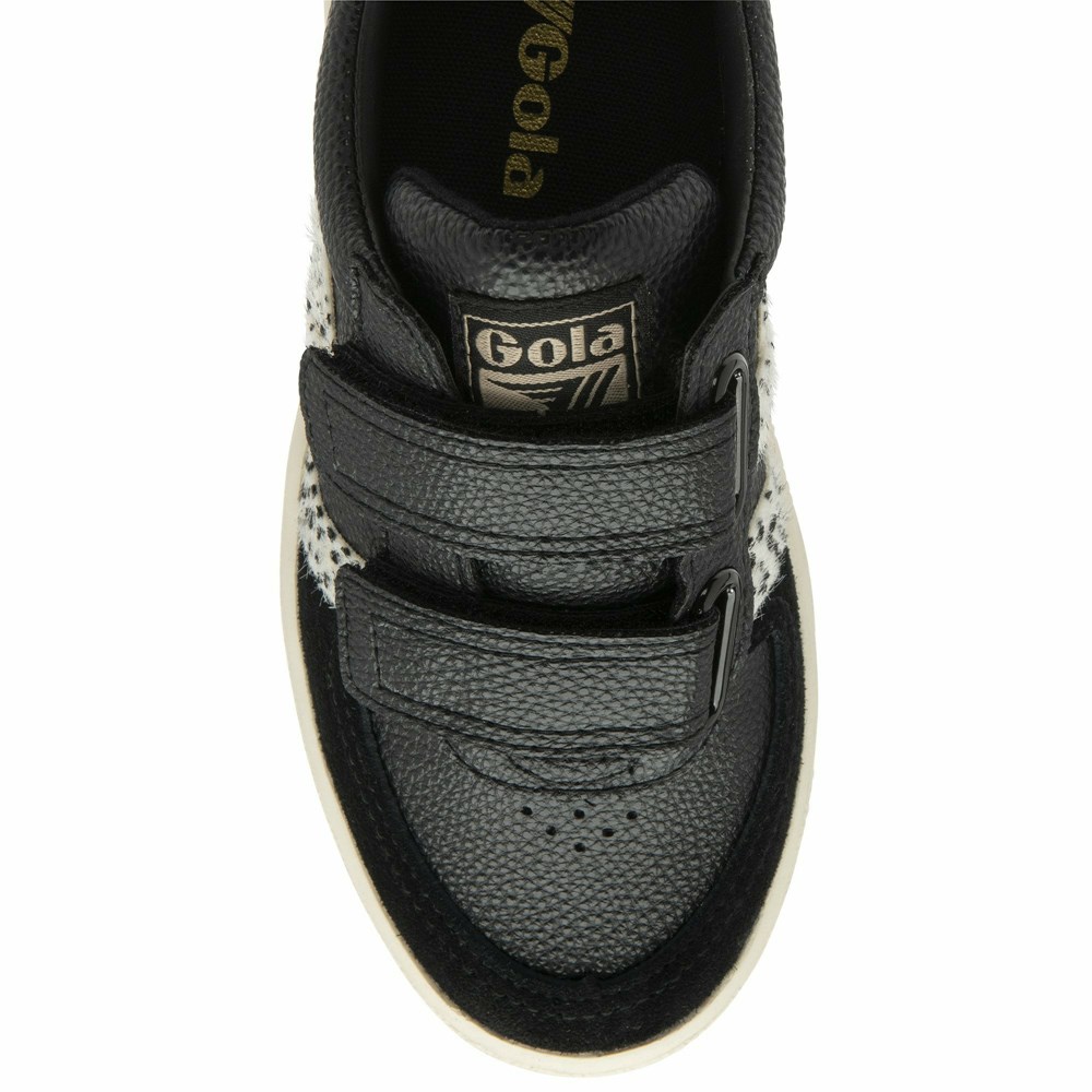 Gola Classics Grandslam Tropic Strap Kids' Sneakers Black / Gold | JRCNVQ368