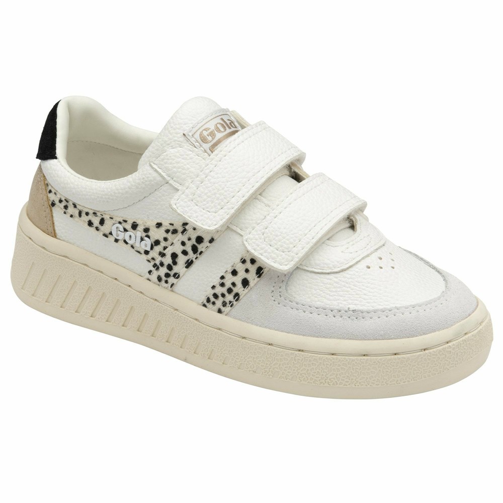 Gola Classics Grandslam Tropic Strap Kids' Sneakers White / Gold | ZEXYGU465