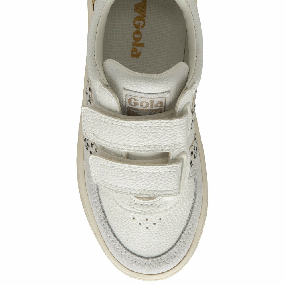 Gola Classics Grandslam Tropic Strap Kids' Sneakers White / Gold | ZEXYGU465