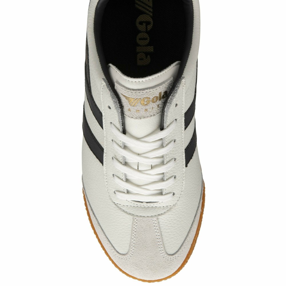 Gola Classics Harrier Leather Men Sneakers White / Black / Black | NSKYAV847