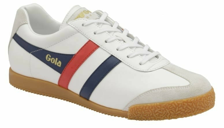 Gola Classics Harrier Leather Men Sneakers White / Navy / Red | OAQSWK173