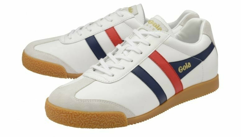 Gola Classics Harrier Leather Men Sneakers White / Navy / Red | OAQSWK173