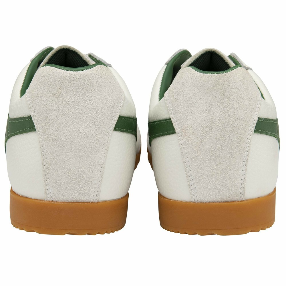 Gola Classics Harrier Leather Men Sneakers White / Green / Green | SKDJQZ360