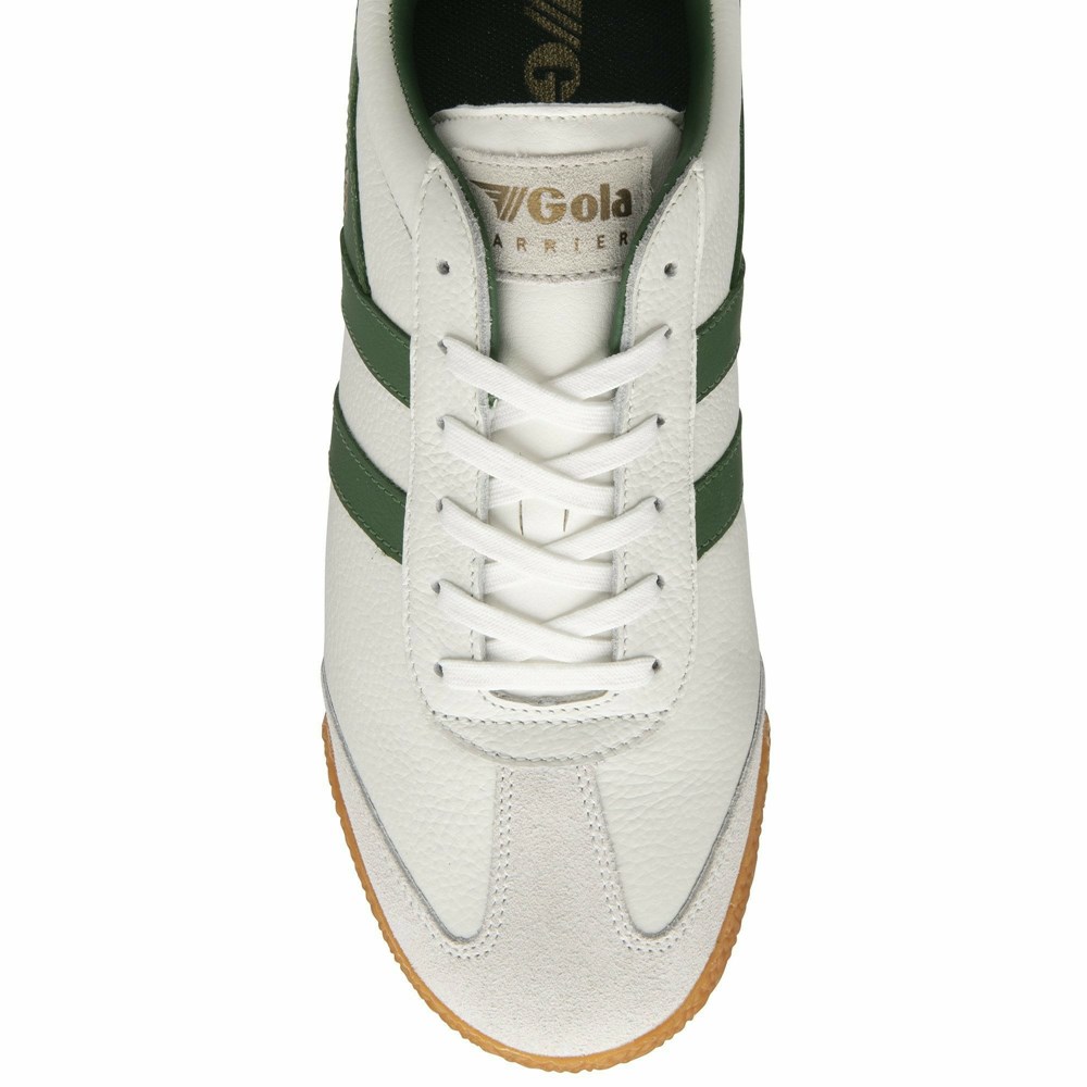 Gola Classics Harrier Leather Men Sneakers White / Green / Green | SKDJQZ360