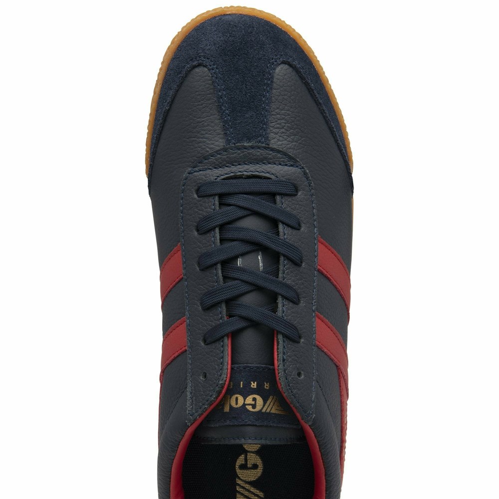 Gola Classics Harrier Leather Men Sneakers Navy / Deep Red / Deep Red | XVERCH850