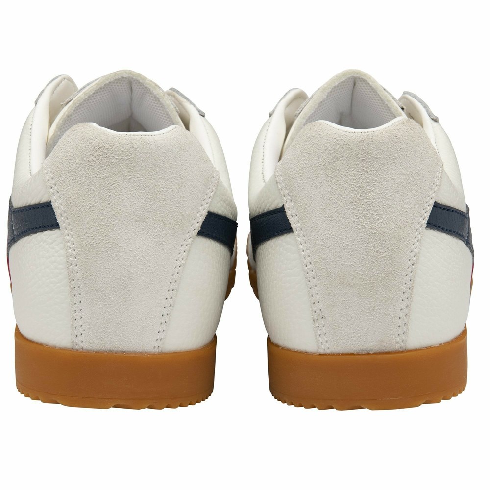 Gola Classics Harrier Leather Men Sneakers White / Navy / Red | DCUYXE189