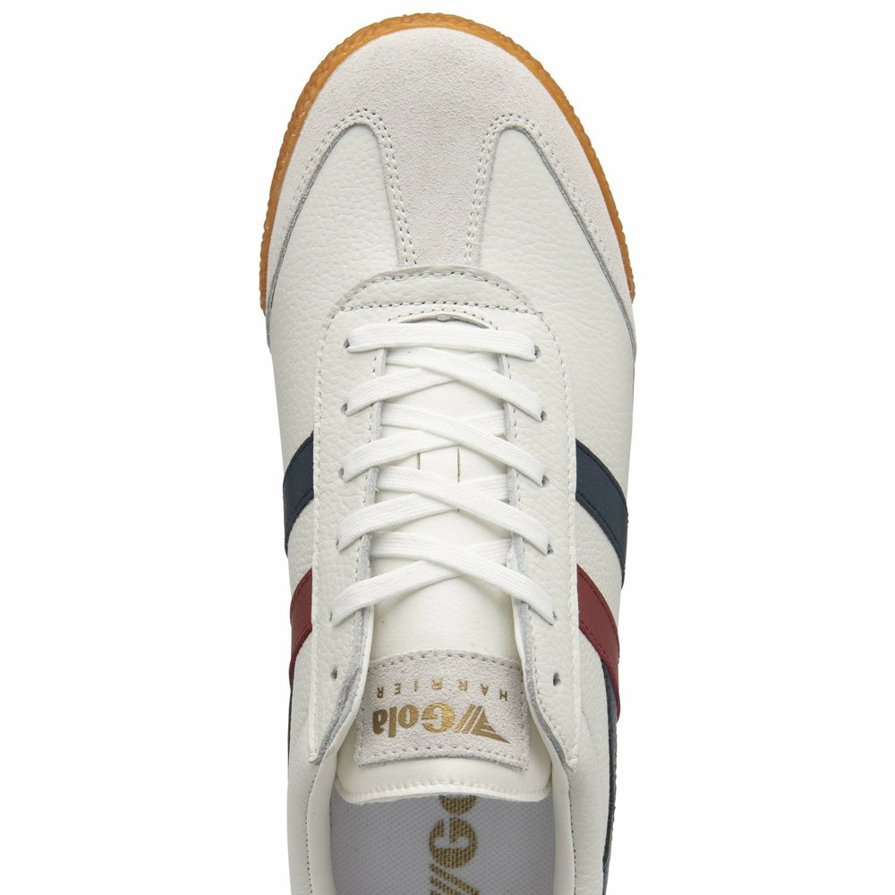 Gola Classics Harrier Leather Men Sneakers White / Navy / Red | DCUYXE189