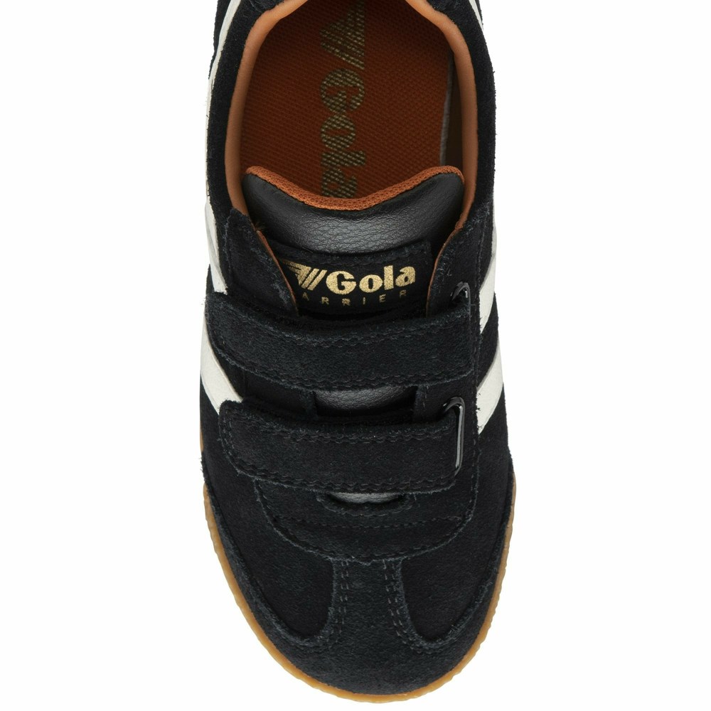 Gola Classics Harrier Strap Kids' Sneakers Black / White / Orange | FLYEBZ924