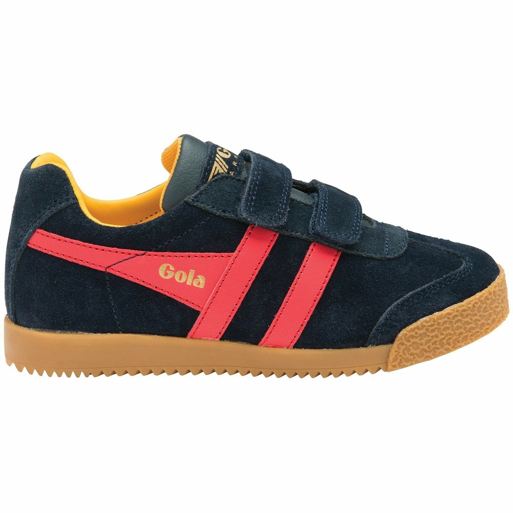 Gola Classics Harrier Strap Kids' Sneakers Navy / Red / Orange | NBMTAP152