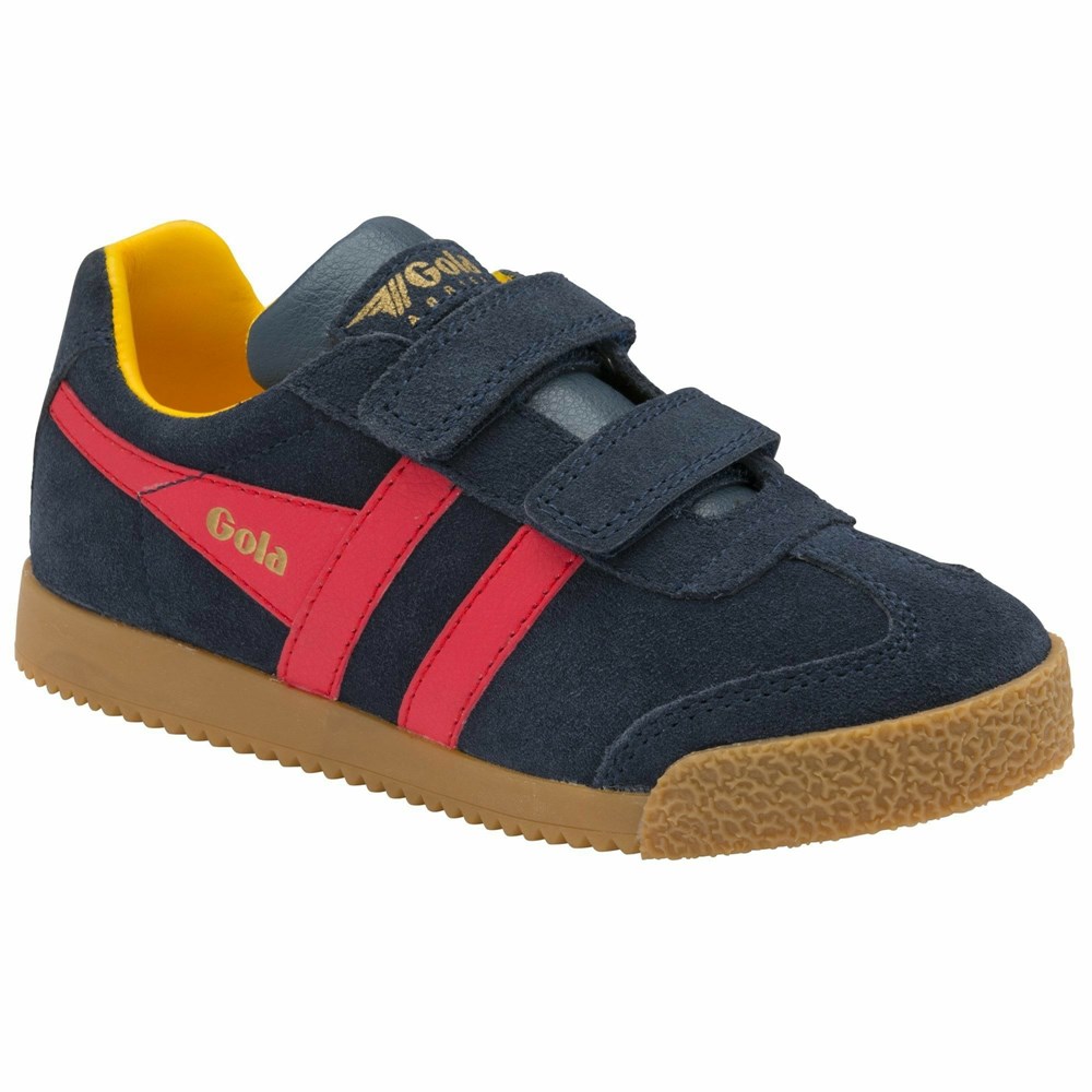 Gola Classics Harrier Strap Kids' Sneakers Navy / Red / Orange | NBMTAP152