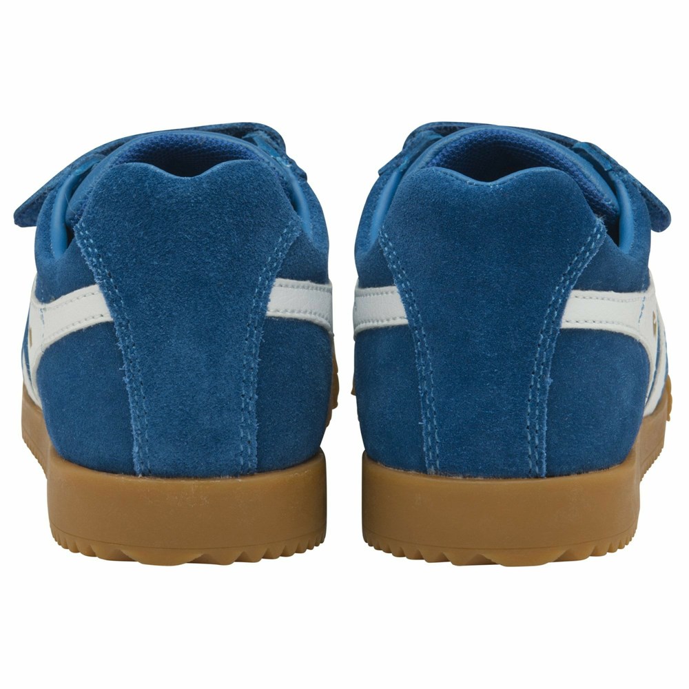 Gola Classics Harrier Strap Kids' Sneakers Blue / White | PYAVSX578