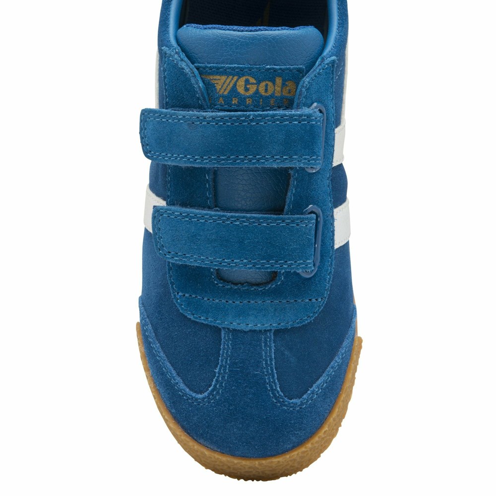 Gola Classics Harrier Strap Kids' Sneakers Blue / White | PYAVSX578