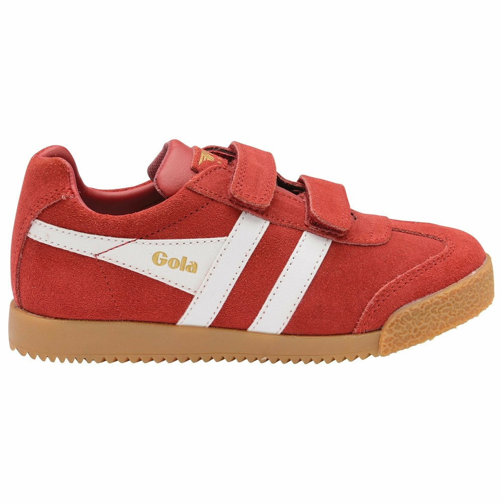 Gola Classics Harrier Strap Kids' Sneakers Deep Red / White | ENWLVM930