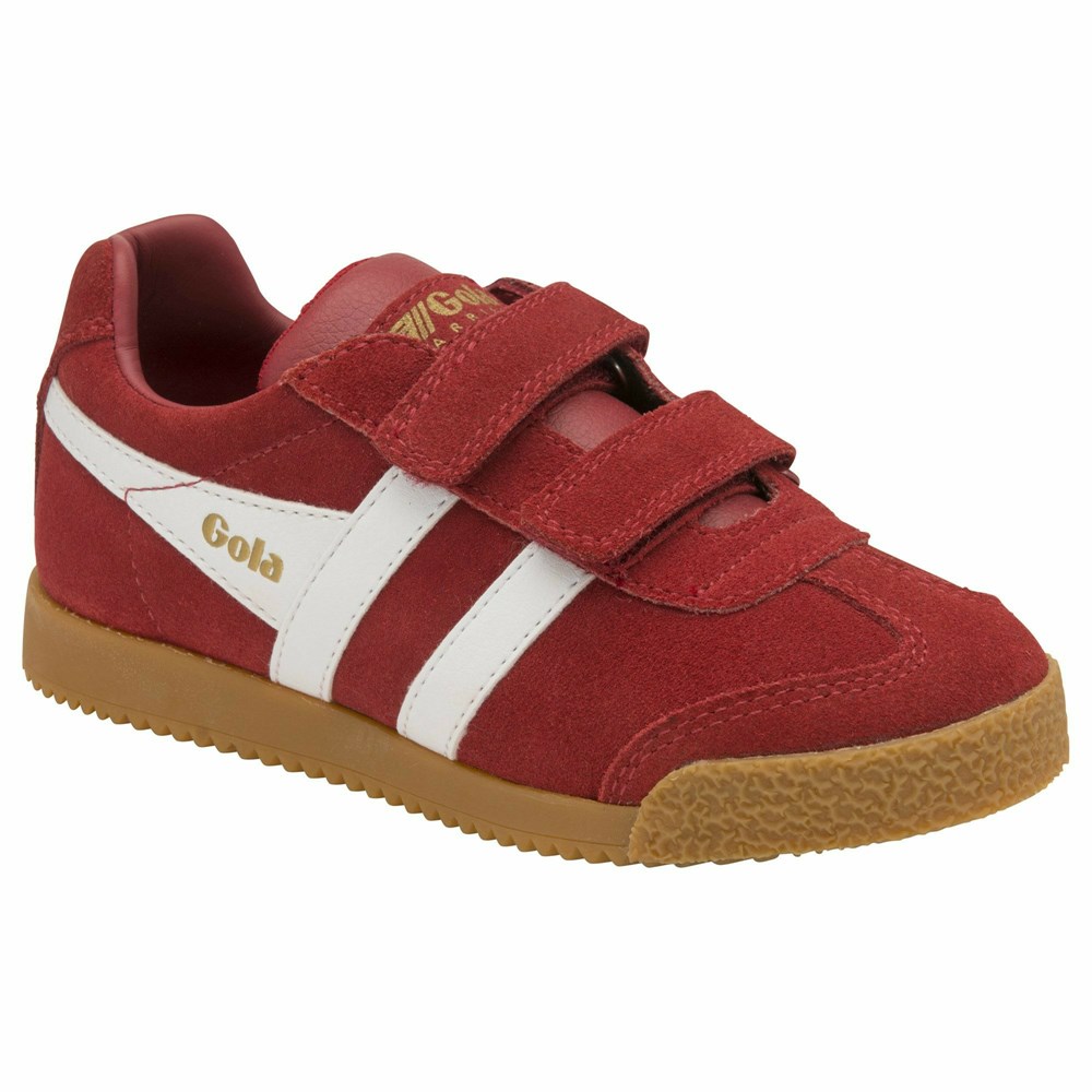 Gola Classics Harrier Strap Kids' Sneakers Deep Red / White | ENWLVM930