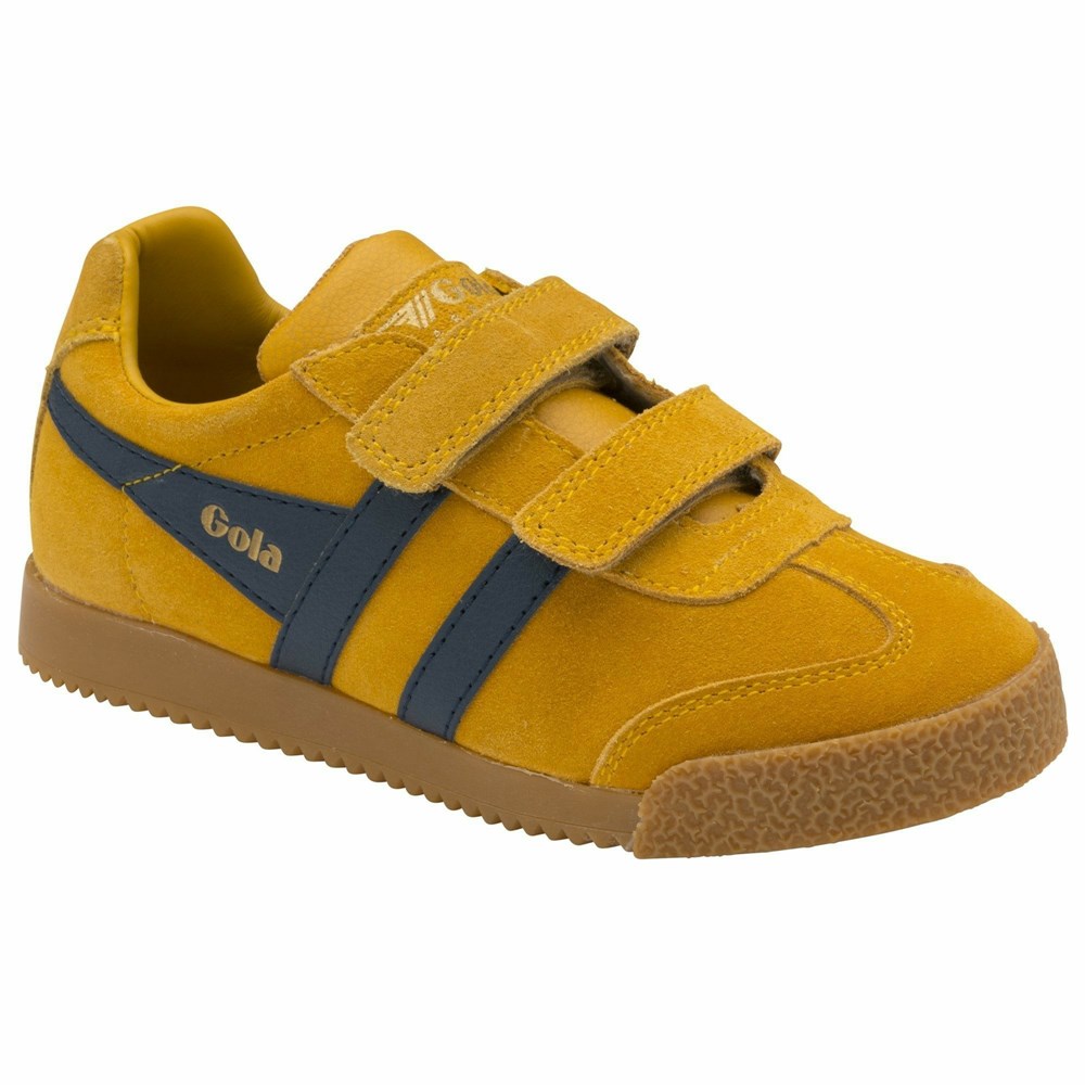 Gola Classics Harrier Strap Kids' Sneakers Orange / Navy | QSYIEL540