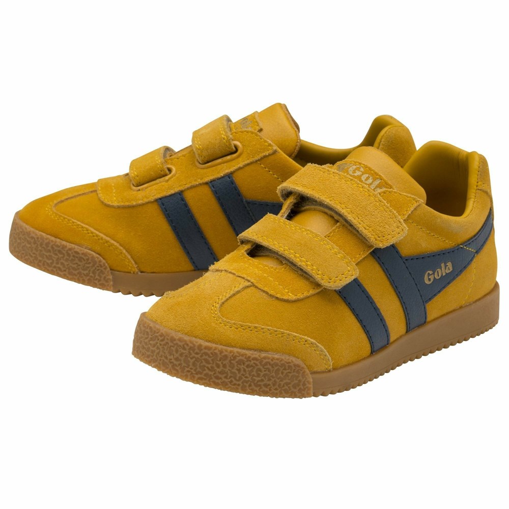 Gola Classics Harrier Strap Kids' Sneakers Orange / Navy | QSYIEL540