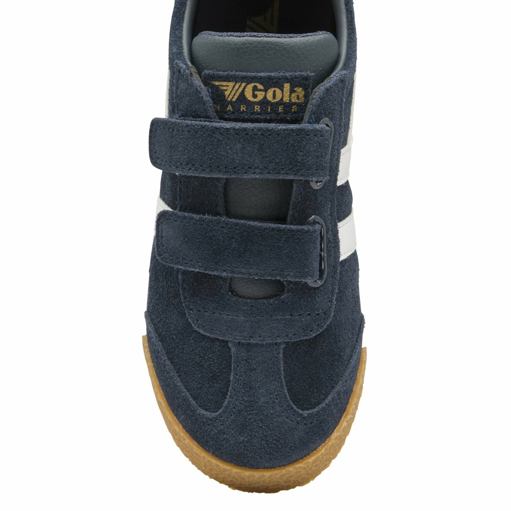 Gola Classics Harrier Strap Kids' Sneakers Navy / White | XTHURK240