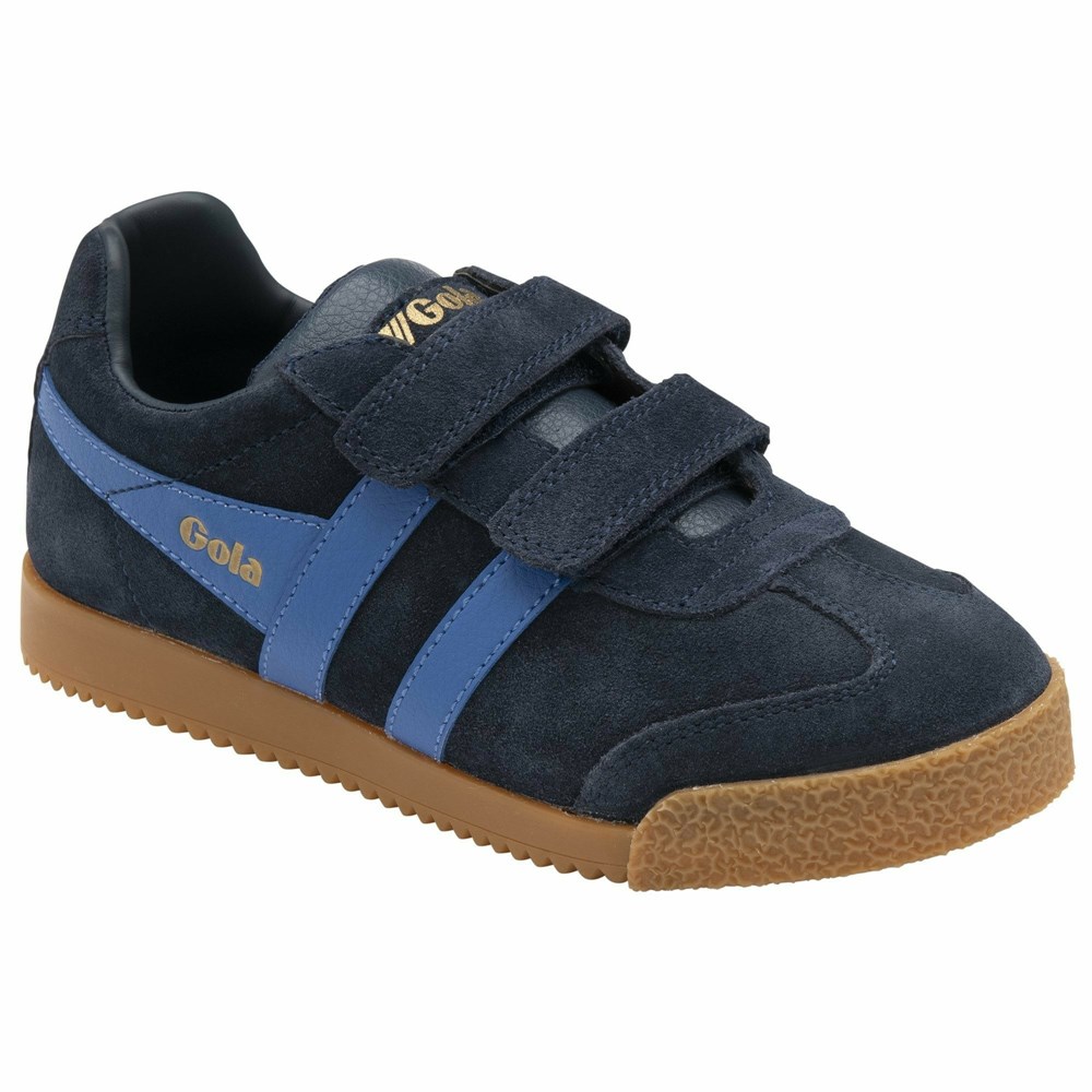 Gola Classics Harrier Strap Kids' Sneakers Navy / Blue | YIZSTC803