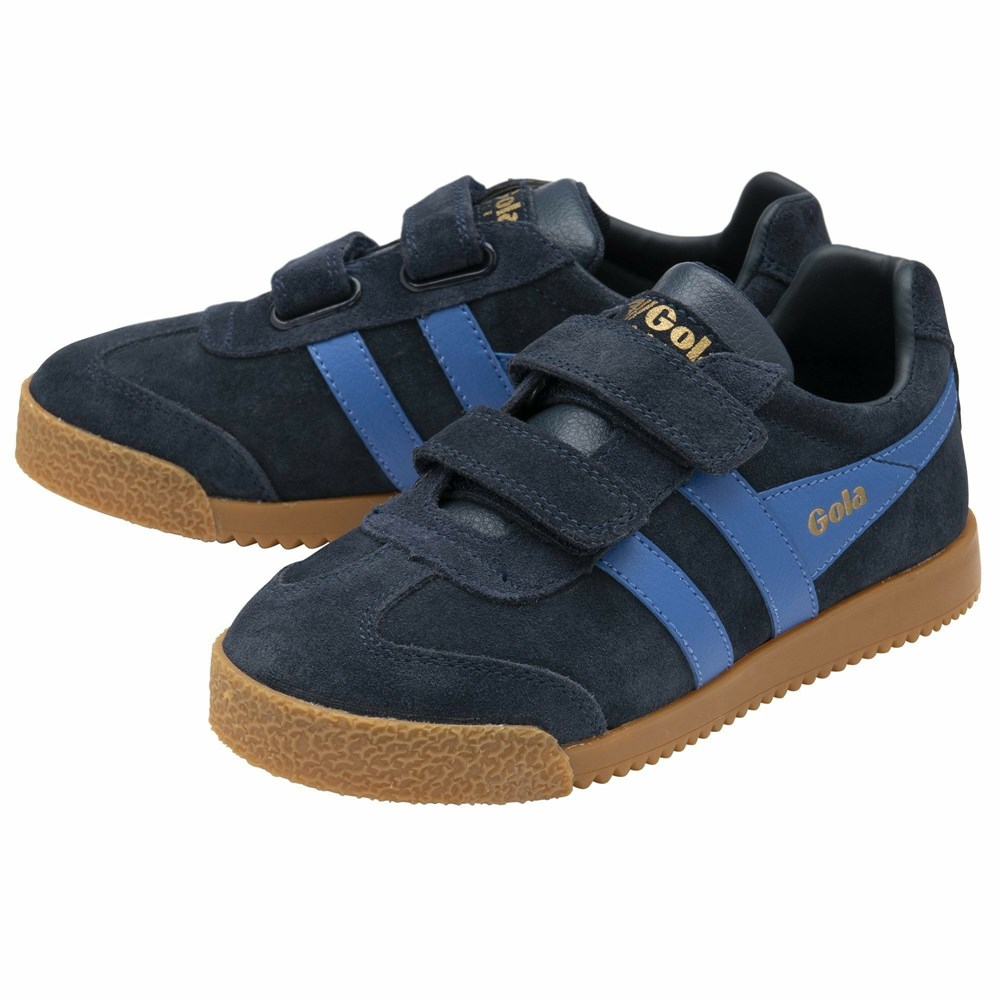 Gola Classics Harrier Strap Kids' Sneakers Navy / Blue | YIZSTC803