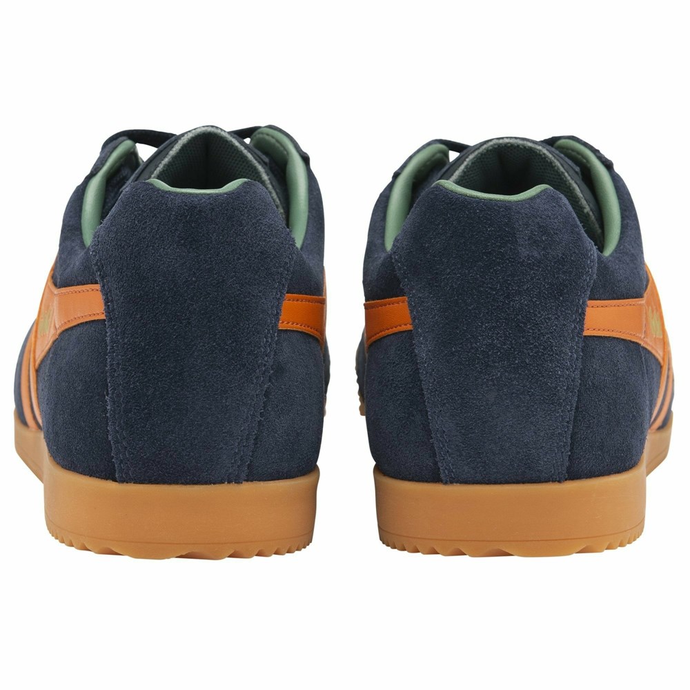 Gola Classics Harrier Suede Men Sneakers Navy / Orange / Olive | WXJIAD936