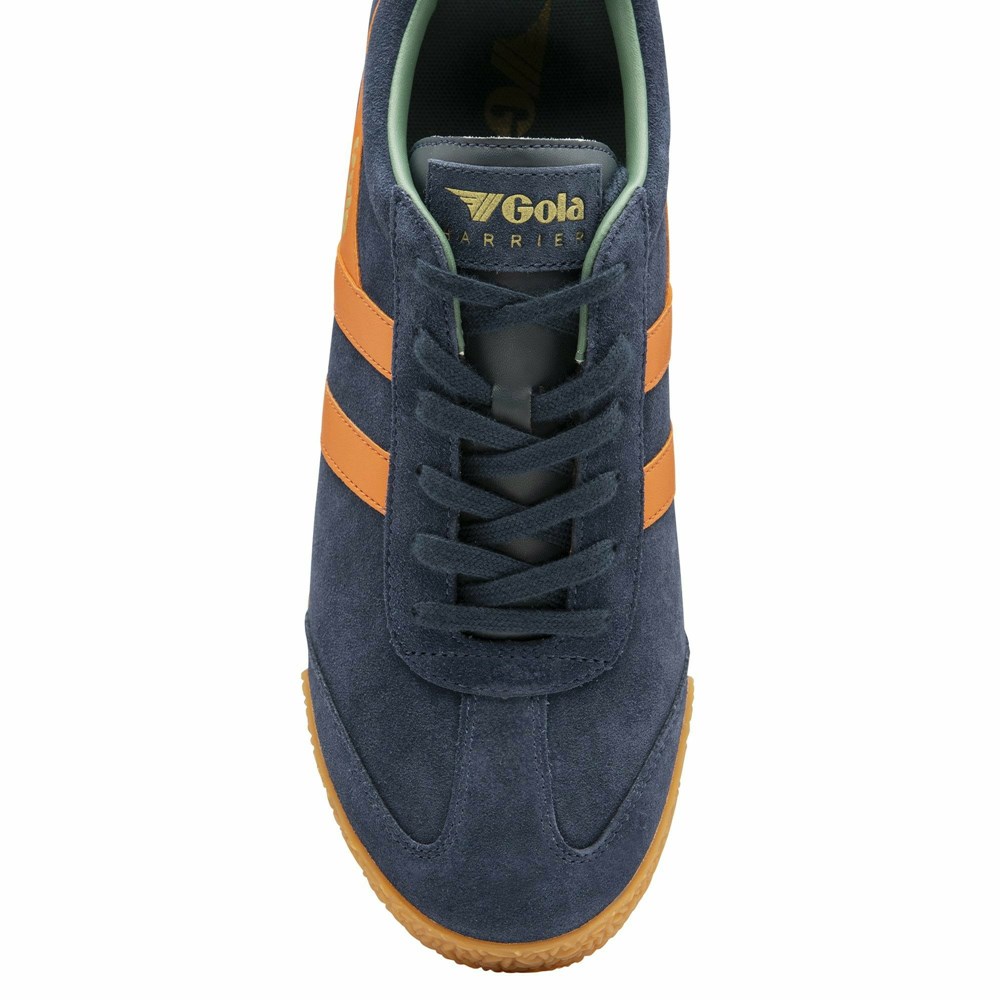 Gola Classics Harrier Suede Men Sneakers Navy / Orange / Olive | WXJIAD936