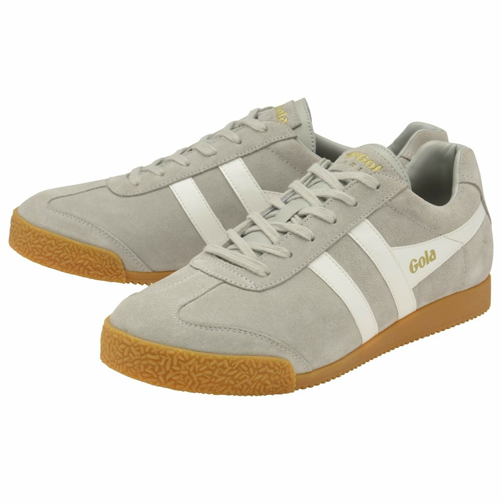 Gola Classics Harrier Suede Men Sneakers Light Grey / White | OCELNJ803