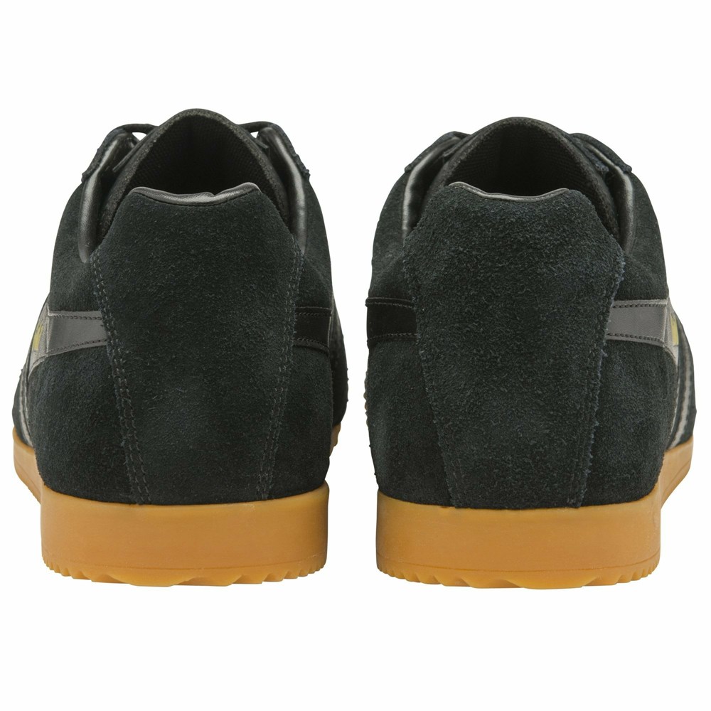 Gola Classics Harrier Suede Men Sneakers Black / Black | QPMJWK095