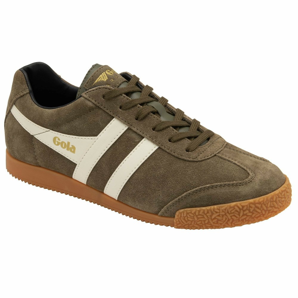 Gola Classics Harrier Suede Men Sneakers Khaki / White / Black | EAZYSX082