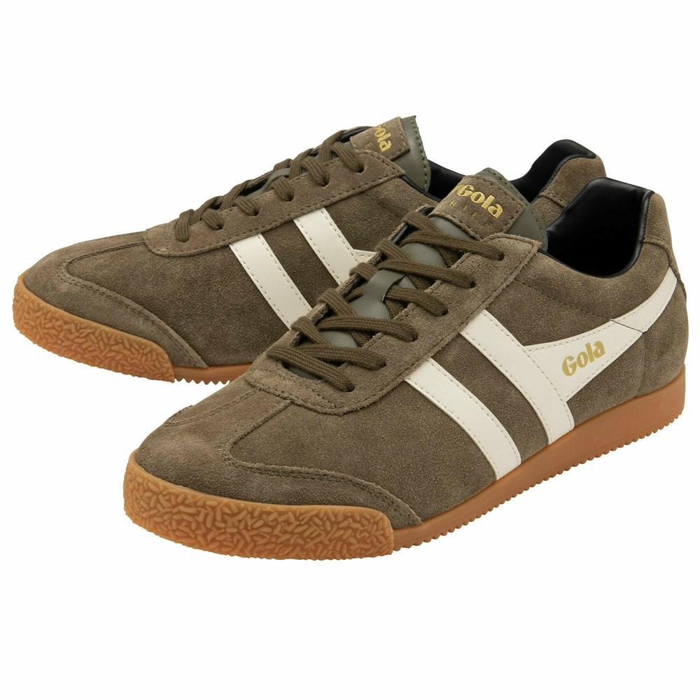 Gola Classics Harrier Suede Men Sneakers Khaki / White / Black | EAZYSX082